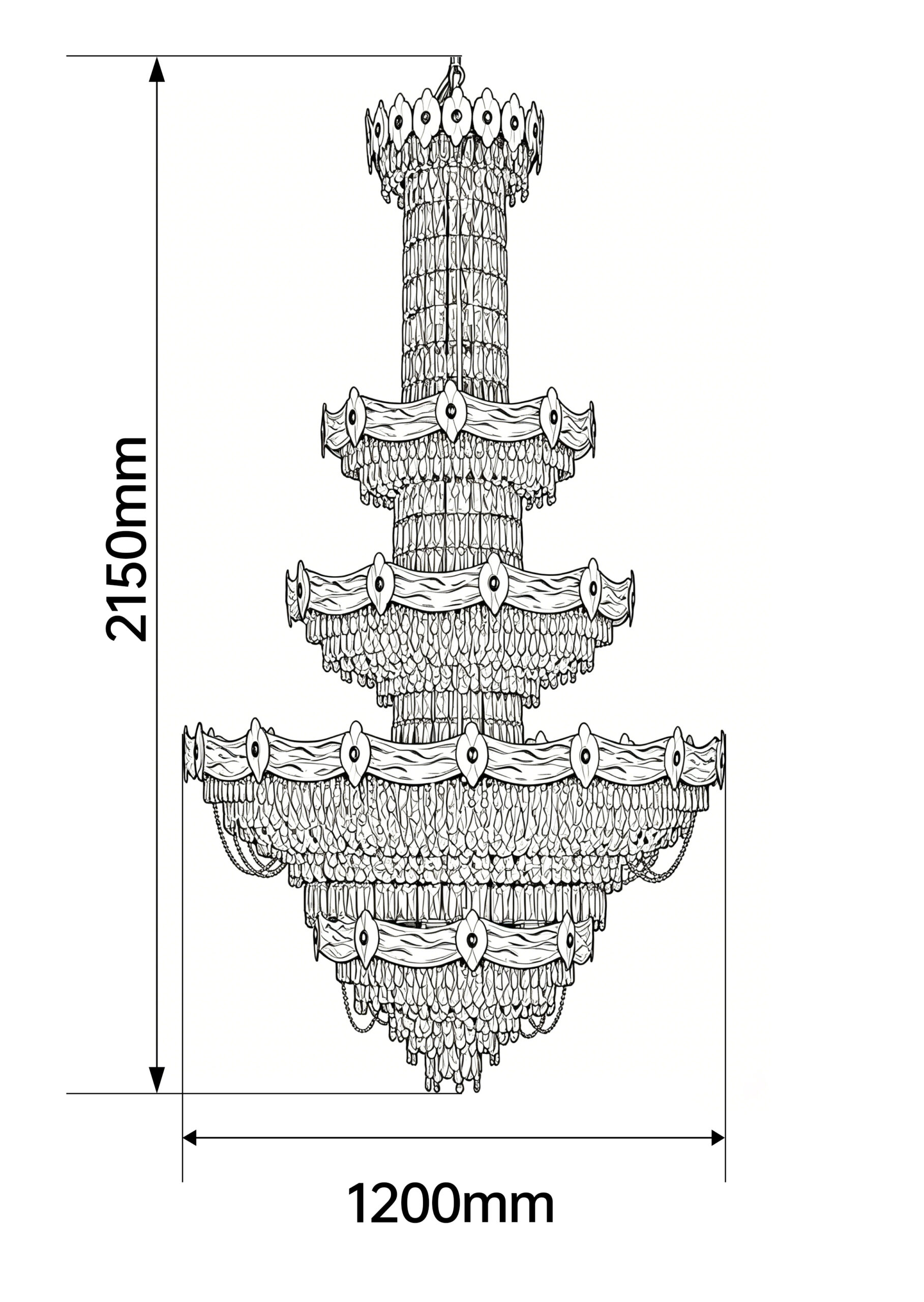 Qilux Large Crystal Chandelier 1200 - Image 3